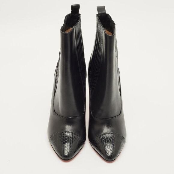 Christian Louboutin Me In The 90S Boots Size 37 Black Leather Ankle Length Boots - Picture 3 of 7